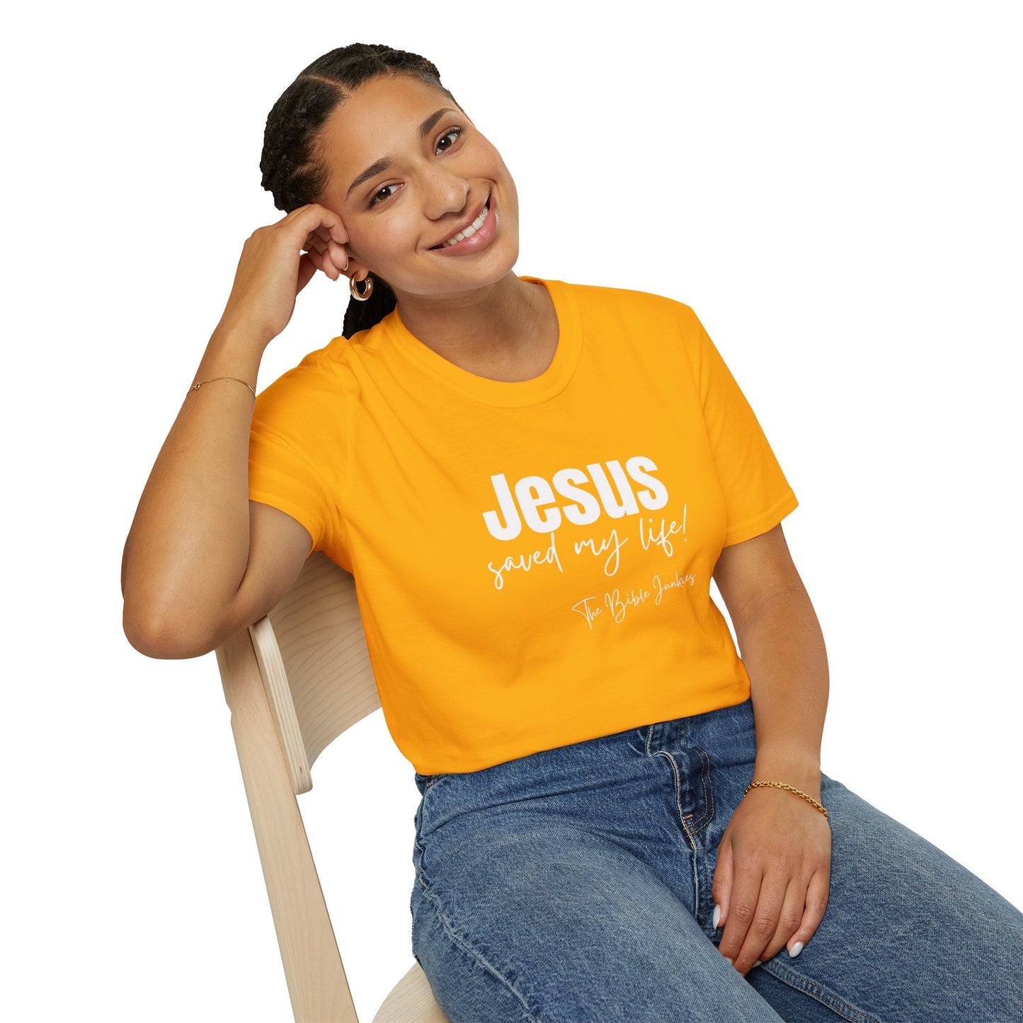 Jesus Saved My Life, Unisex Softstyle T-Shirt - The Bible Junkies