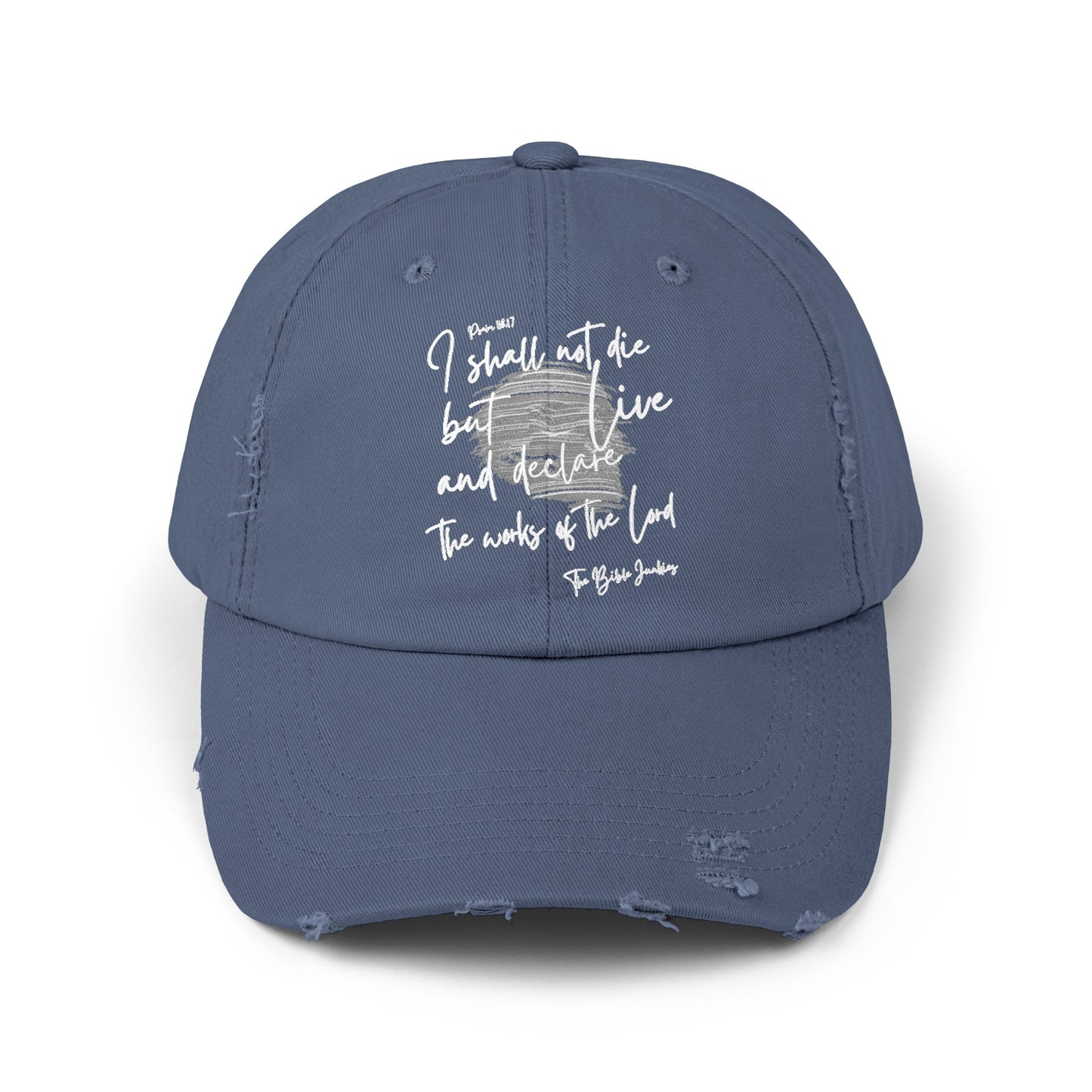 I Shall Live, Unisex Distressed Cap - The Bible Junkies®