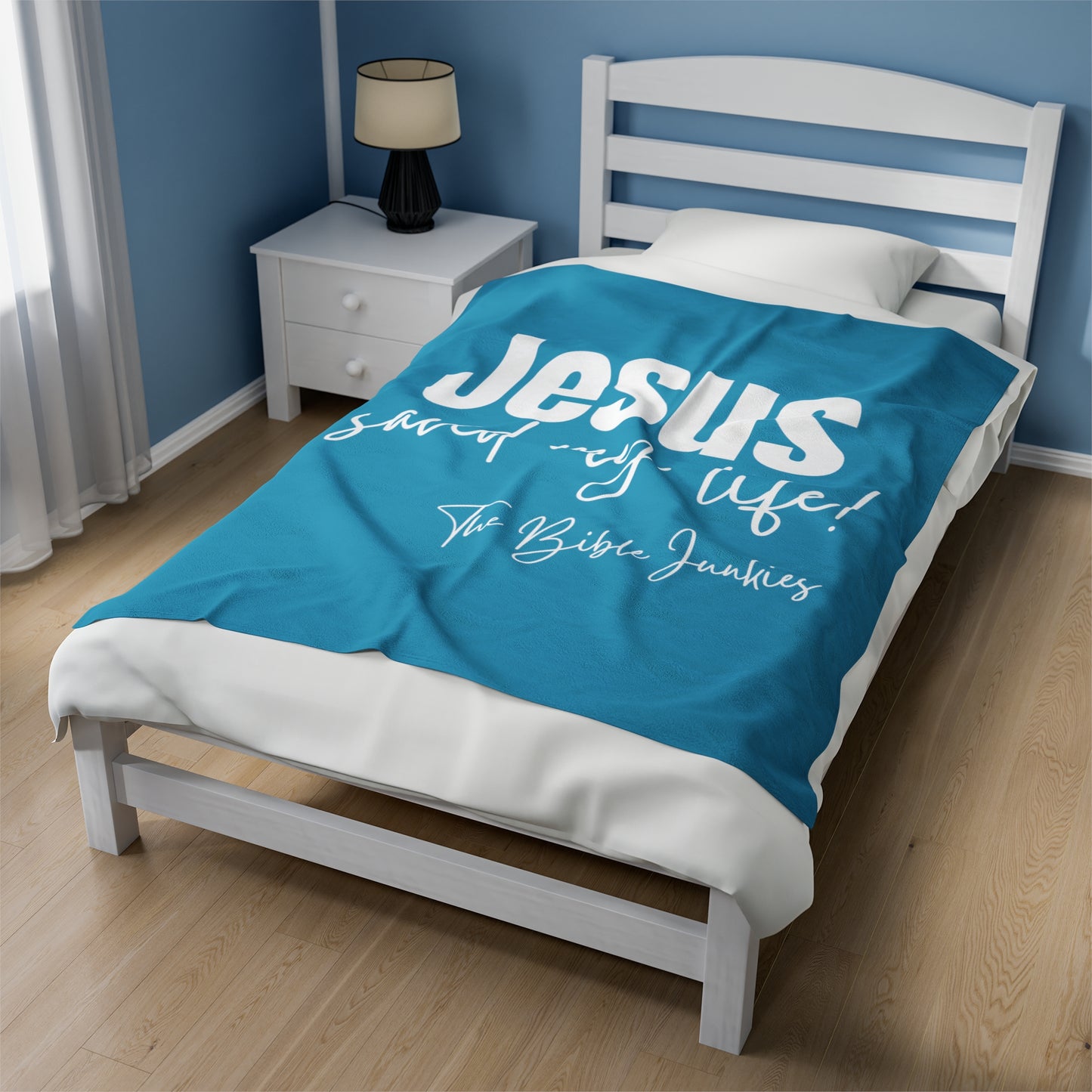 Jesus Saved My Life, Velveteen Plush Blanket - The Bible Junkies®
