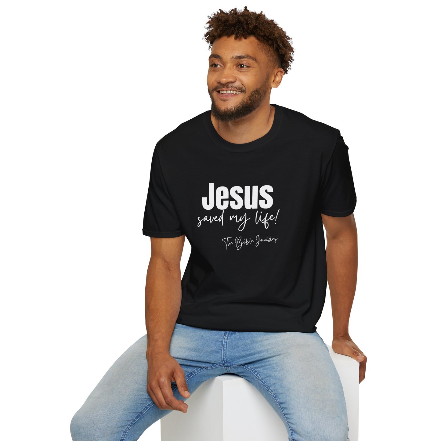 Jesus Saved My Life, Unisex Softstyle T-Shirt - The Bible Junkies