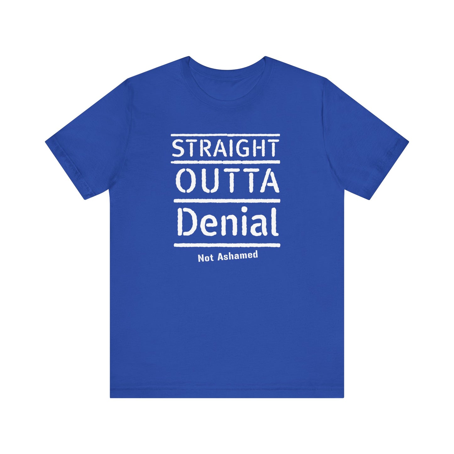 Straight Outta Denial, Bella Canva T-shirt - The Bible Junkies